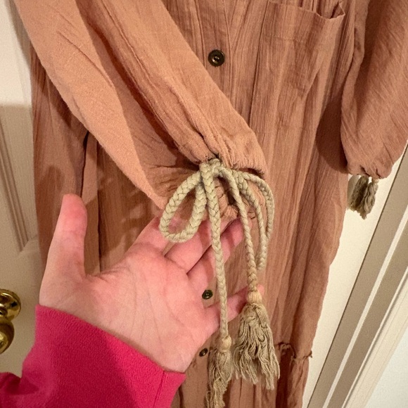 Dusty Pink Button-Down Dress - Picture 2 of 4